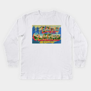 Greetings from Lake of the Ozarks, Missouri - Vintage Large Letter Postcard Kids Long Sleeve T-Shirt